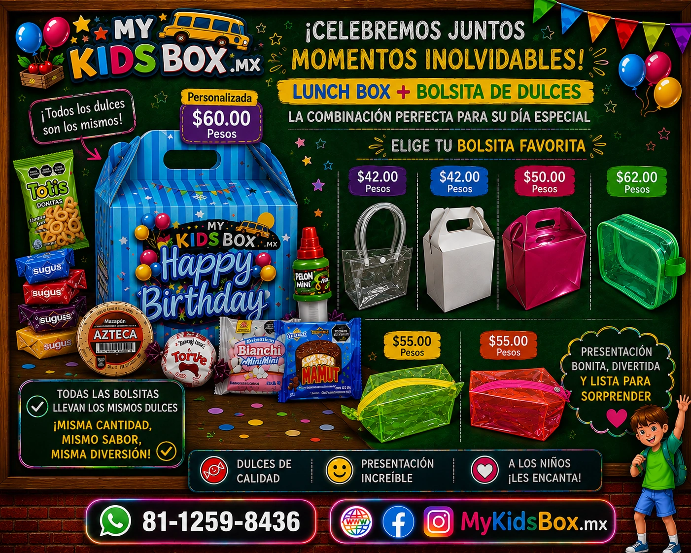 Bolsitas de dulces, presentaciones y precios