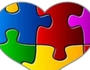 Corazón multicolor relacionado con autismo